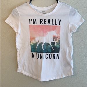 Old Navy Girls Unicorn Tee Size 10/12